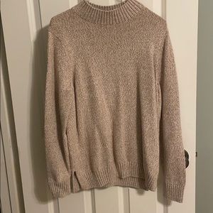 Beige and white knit sweater